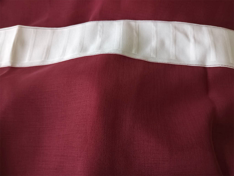 2 Long Drop Sheer Voile Curtains 592cm wide 270cm Drop Pinch Pleat + Hooks Wine