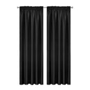 Blockout Curtains 2pcs 137x160cm PINCH PLEAT Blackout High Level Fabric Black