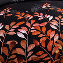 Black and Red  Leaves Quilted Bedspread & Pillowcase Set