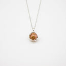 Gift Gox - Aroma Necklace White Gold - Planet Plutonian Amethyst (Golden Purple) + Purify Oil Blend