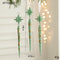 Green Glitter Icicle Christmas Ornaments with Star Tops - Set of 3 Hanging Decorations（5 set in total）