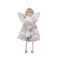 Fluffy Angel Hanging Ornament with Heart and Glitter Wings - Christmas Tree Decoration 16*10 cm Grey(6 pieces)
