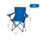 2pcs Dark Blue Portable Folding Camping Chair with Armrests and Cup Holder