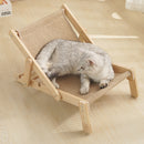 Adjustable Wooden Cat Lounge Chair - Comfortable Woven Hammock for Cats