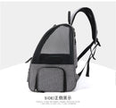 Grey Collapsible Pet Carrier Backpack with Trolley Sleeve