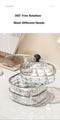 Elegant Crystal Stackable Jewelry Organizer with Bear Handle - 3-Tier Display Box for Accessories 13.4*13.4*14.2cm (grey)