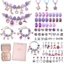 DIY Charm Bracelet Making Kit - Colorful Beads and Charms Set with Storage Box(76PCS)