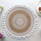Bohemian Round Woven Placemats | Set of 5 with Fringe Design