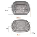 3D Square Air Fryer Silicone Liners - Food-Grade, Non-Stick, Reusable Basket Mats for Air Fryers, Ovens, and Microwaves (4 PCS Gray)