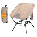 Beige Portable Lightweight Folding Beach Chair - Compact Fishing Chair with Square Legs for Outdoor Use