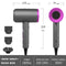 Grey Negative Ion Hair Dryer - Professional Ionic Blow Dryer for Fast Drying and Frizz Control