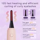 Pink Electric Heated Eyelash Curler, Portable Makeup Tool for Long-Lasting Lift and Style