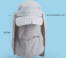 Beige UV Protection 4-in-1 Outdoor Sun Hat with Removable Flaps
