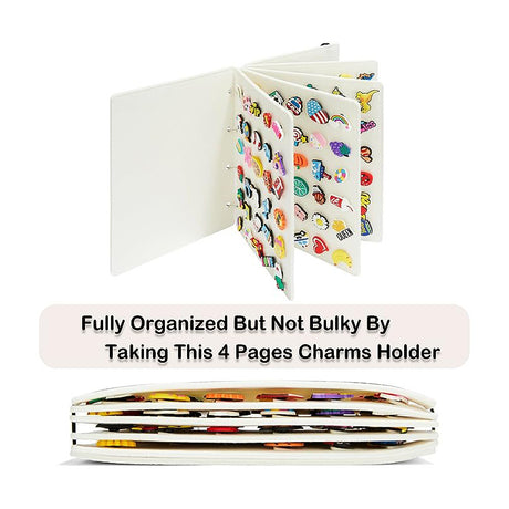 Black Felt Storage Book for Shoe Charms and Pin Collectibles, Durable Organizer