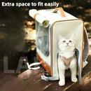 Off-white Large Capacity Breathable Foldable Pet Trolley - Travel Cat Carrier with Wheels, Portable, Spacious, and Convenient for Two Cats