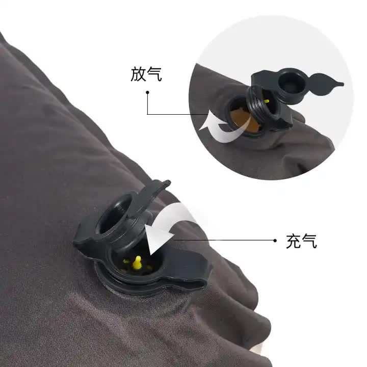 Dark Green Automatic Inflatable 3D Outdoor Sponge Pillow - Portable Camping Travel Neck Cushion, Comfortable Air Mattress for Tent, Versatile Nap Pillow