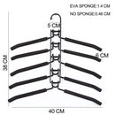 2 PCS Black Adult Multi-Layer Foam Hanger, Detachable Non-Slip Clothes Rack, Space-Saving Wardrobe Organizer