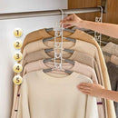 2 PCS Grey Adult Multi-Layer Foam Hanger, Detachable Non-Slip Clothes Rack, Space-Saving Wardrobe Organizer
