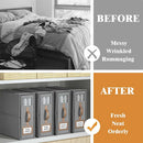 2 Pcs Gery Non-Woven Fabric Storage Box with Lid - Transparent Window, Moisture-Proo