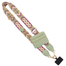 Diamond shape Patchwork Adjustable Crossbody Strap with Mini Pouch - Versatile Replacement Shoulder Strap