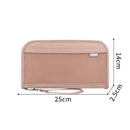 Pink Portable RFID Blocking Travel Passport Holder with Large Capacity