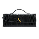 Black Elegant PU Leather Clutch Bag with Snake Print Design - Multi-color Options