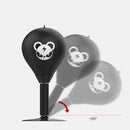 Adjustable Desktop Punching Speed Ball - Durable PU Leather, Stable Base (Monkey pattern and  Kids Boxing Gloves)