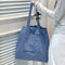 Haze Blue Large Capacity Tote Bag - Lightweight Single Shoulder Bag for Commute, Casual Outings, and Shopping