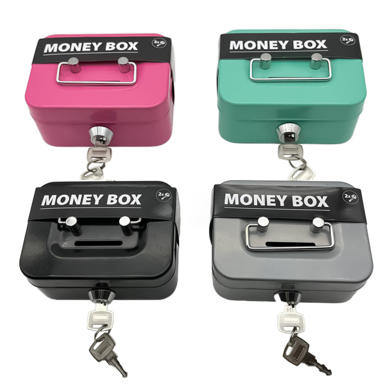 2PCS/Green Mini Lockable Cash Box with Handle - Secure Money Storage Box