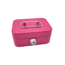 2PCS/Pink Mini Lockable Cash Box with Handle - Secure Money Storage Box