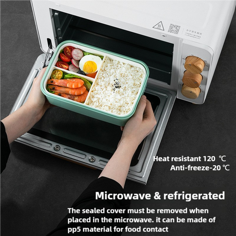 2 PCS Khaki Multipurpose Lunch Box with Spoon and Fork