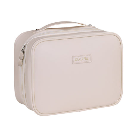 Brown Premium 5-in-1 Multifunctional PU Cosmetic Bag - Spacious Travel Organizer for Makeup, Toiletries, and Cosmetics