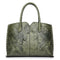 Green Elegant Embossed Rose Leather Handbag - Vintage Style Tote Bag
