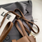 Elephant Gray Elegant Leather Shoulder Bag - Compact Handbag with Adjustable Strap