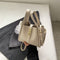 Beige Elegant Leather Shoulder Bag - Compact Handbag with Adjustable Strap