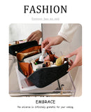 Black Elegant Glitter Cosmetic Bag with Zipper and Handle