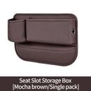 2 PCS Brown-right Car Seat Gap Storage Box - Practical Car Organizer, Gap Filler for Easy Access and Extra Storage