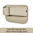 2 PCS Beige-right Car Seat Gap Storage Box - Practical Car Organizer, Gap Filler for Easy Access and Extra Storage