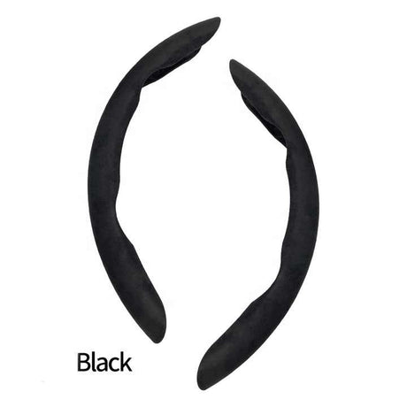 2 PCS Black Steering Wheel Cover - Soft and Comfortable, Fits 38cm Diameter Steering Wheels