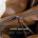 Brown Trendy Large Capacity Soft Leather Tote Bag - Women' Shoulder & Crossbody Handbag