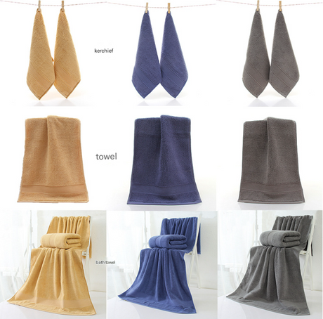 Beige Luxury 100% Cotton Towel Set - 3-Piece Combed Cotton Bath Towel Set