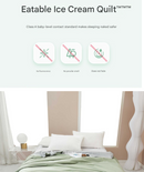 Beige Breathable Cotton Summer Quilt - Lightweight Cooling Blanket for Air-Conditioned Rooms