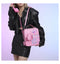 Pink Sweet Girl Creative Crossbody Bag with Telephone Design, PU Material, Lightweight and Unique
