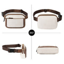 Black Adjustable Waterproof PU Leather Waist Bag – Stylish Crossbody Belt Bag for Men & Women
