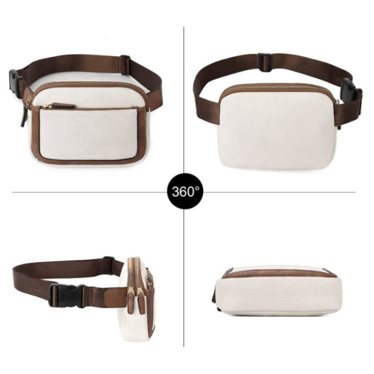 Black Adjustable Waterproof PU Leather Waist Bag – Stylish Crossbody Belt Bag for Men & Women