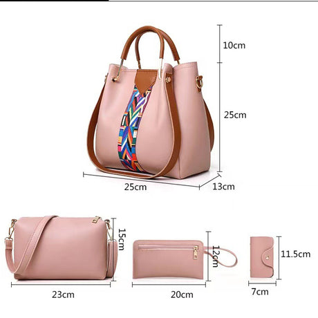 Dark Green Elegant 4-Piece Women's Handbag Set - Stylish PU Leather Tote, Shoulder Bag, Clutch, and Wallet for Every Occasion