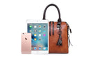 Pink 4-Piece Women's PU Leather Tote Bag Set - Vintage Handbag, Shoulder Bag, Clutch, and Card Holder - Lightweight Design