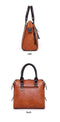 Brown 4-Piece Women's PU Leather Tote Bag Set - Vintage Handbag, Shoulder Bag, Clutch, and Card Holder - Lightweight Design