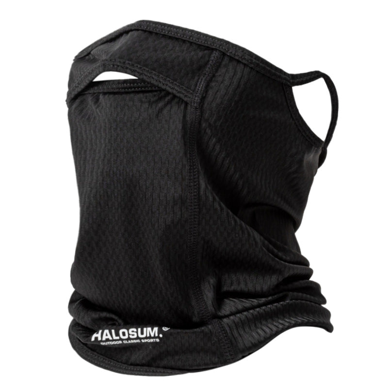 2 Pcs Lake Blue UV Protection Breathable Cycling Face Mask with Ear Hooks - Summer Ice Silk Neck Gaiter for Men and Women