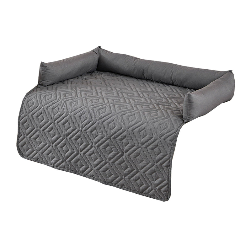 90*120CM Black Waterproof & Scratch-Resistant Pet Sofa Protector Mat with Pillow | Cat & Dog Bed, Washable, All-Season